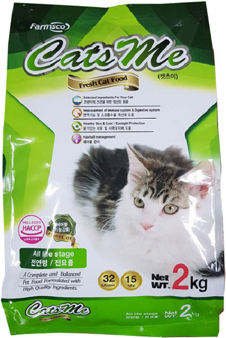 팜스코 캣츠미 기능성 사료, 헤어볼, 2kg, 1개