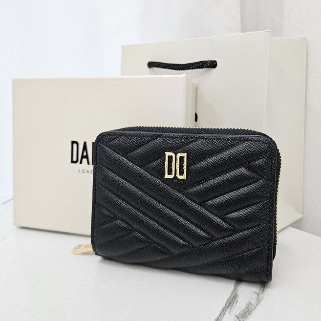 [정품] 닥스 로고 여성 지퍼 퀼팅 반지갑 THE HENEM 더스트백증정 (선물포장)