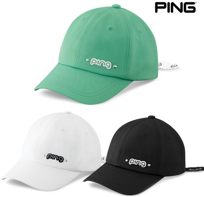 핑 2026 여성 골프모자 6각 리본 캡, 블랙