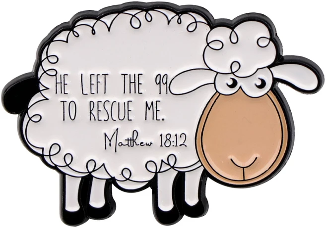 쿠쿠스토어 양에나멜 핀 18:12 영감을받은 브로치 소나무 옷깃 배지 의류 액세서리 만화 보석 생일 선물, 01 1