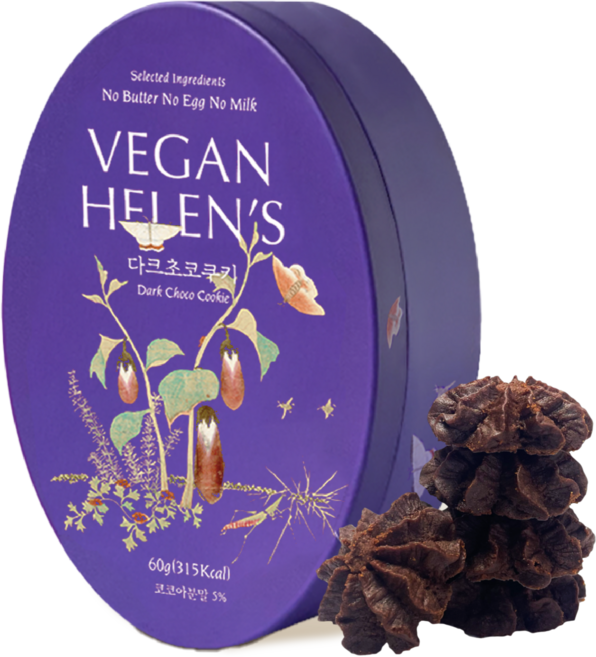 비건헬렌스 아트시리즈 다크초코쿠키, 1개, 60g