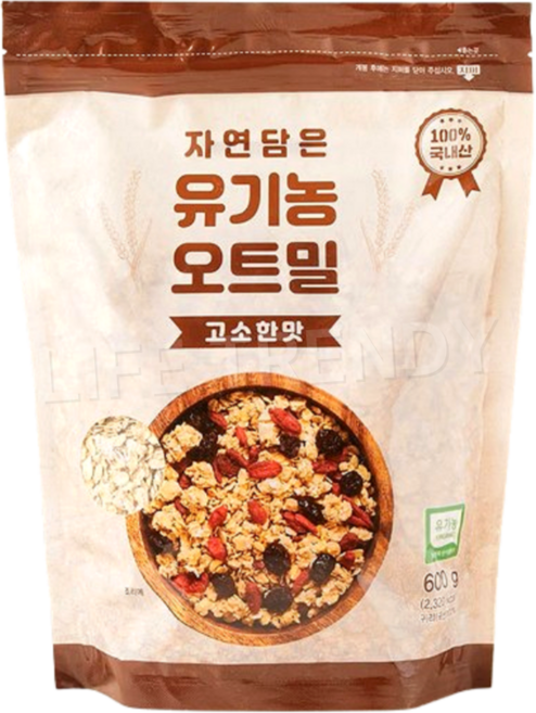 자연담은 국내산 유기농 오트밀 고소한맛, 600g, 1개
