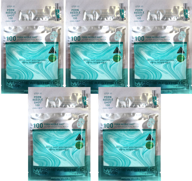 VT PDRN 리들샷 홈케어 마스크, 5개