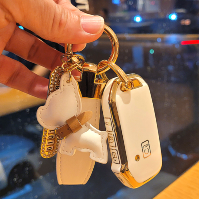 FERNIX 기아자동차 차키 TPU 케이스+고급키링 EV6 모하비 쏘렌토 MQ4 니로 스포티지 nq5 셀토스 카니발 K8 K7 K5 K3, 5버튼, 아이보리