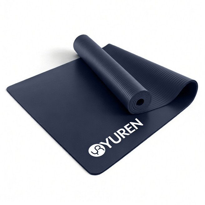 유렌 와이드 요가매트 90x195cm NBR 홈트레이닝 운동매트 10mm, 네이비, 1개