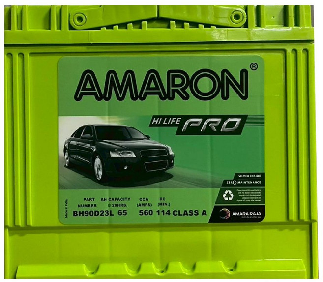AMARON 愛馬龍【90D23L R】日規 同85D23 加強版 車用電瓶 免加水 汽車電池 銀合金汽車電池 PRO版, 1個, 愛馬龍-90D23L