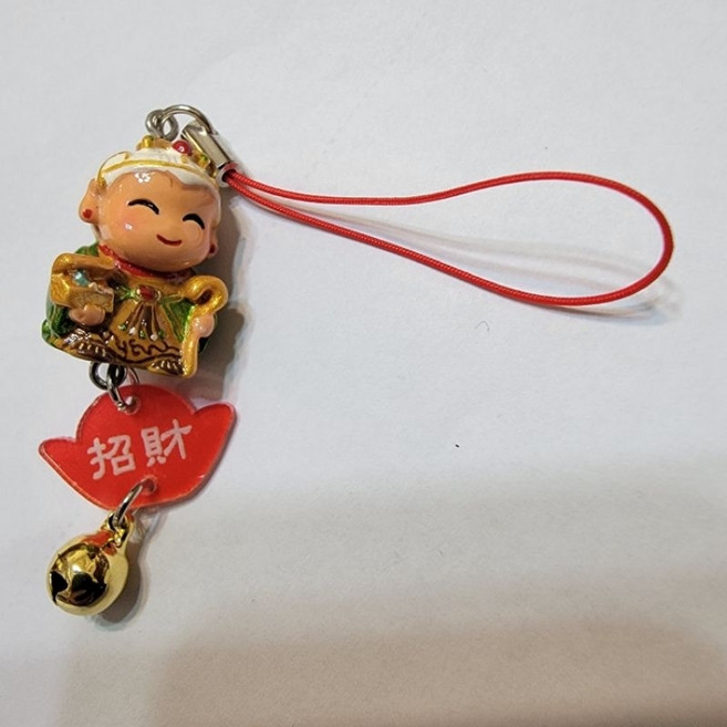 佳樺神明公仔 2.4cm 財神 月老 文昌君 玄天上帝 土地婆 孔子 公仔吊飾, 1個, IDH-1土地婆吊飾一條