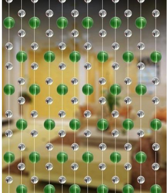 비즈커튼 비즈발 줄커튼 중국집발 문발 실내 홈 장식 크리스탈 유리 구슬 웨딩 용품 축제 무대 배경, 14) Green  5 strings 100cm