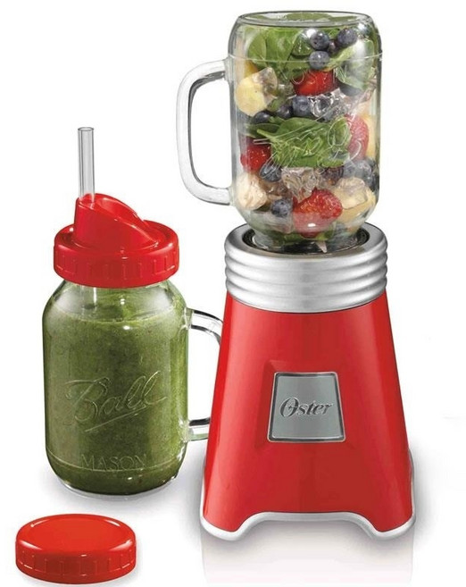 Oster 오스타 메이슨컵 믹서기 소형 휴대용 다기능 전기조리기 튀김 과일주스, 02 레드 더블메종컵
