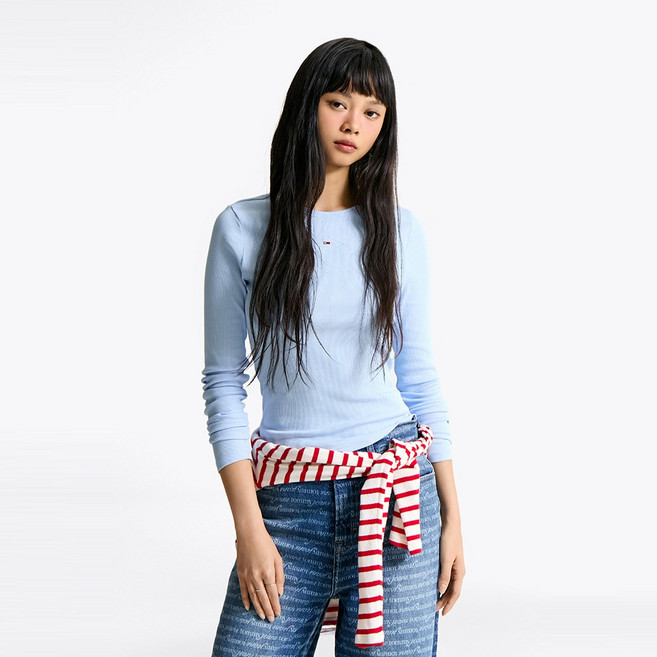 타미힐피거 슬림 에센셜 립 티셔츠 (T32F0TTO04SWT1C3Q)