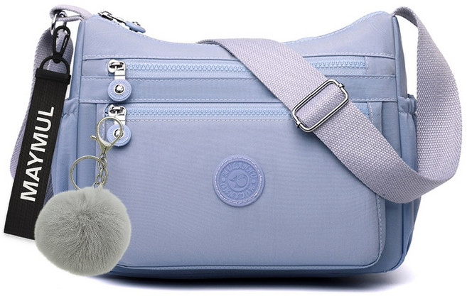 메이멀 수납 편한 가벼운 나일론 방수 원단 여성용 크로스백 데이지 + 구성품 세트