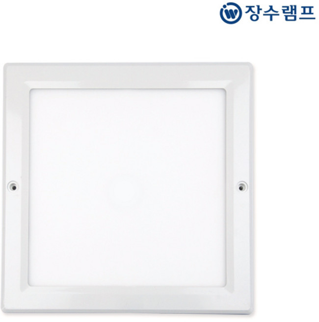 장수램프 엣지사각 직부등 25cm(10인치) 20W 복도 베란다 계단 현관등 다용도실조명, 백색, 1개, 주광색