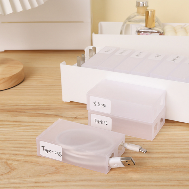 충전기 케이블 선 정리함 케이스 책상 싱크대 서랍 보관 수건장 박스 화장대 수납함 칸막이 USB 소품 보관함 이어폰 서랍칸막이, 반투명 미니케이스-3개, 3개, 반투명 미니케이스