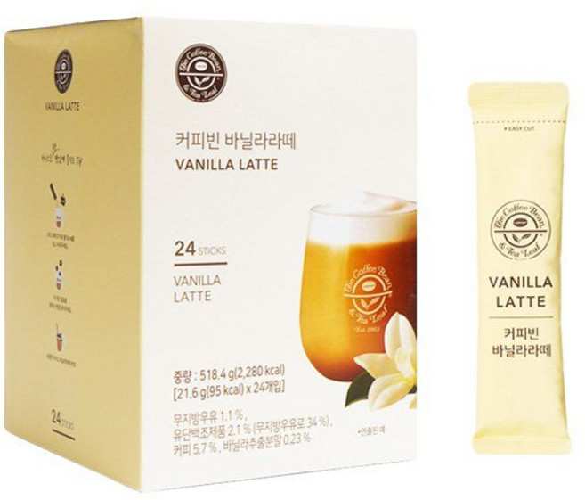 커피빈 바닐라라떼 518.4g(24T) 2개, 21.6g, 24개