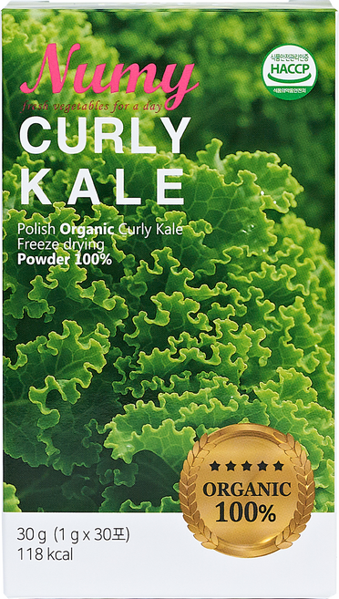유기농 100% 폴란드산 컬리케일 가루 동결건조 곱슬케일 분말 스틱, 1박스, 30회분
