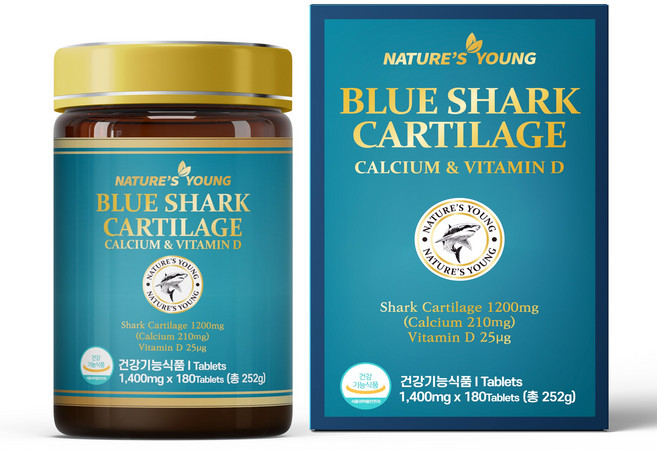 호주산 고함량 프리미엄 청새리 상어 연골 칼슘 비타민D 180정 콘드로이친 뼈건강 골다공증 영양제 건강기능식품, 4개