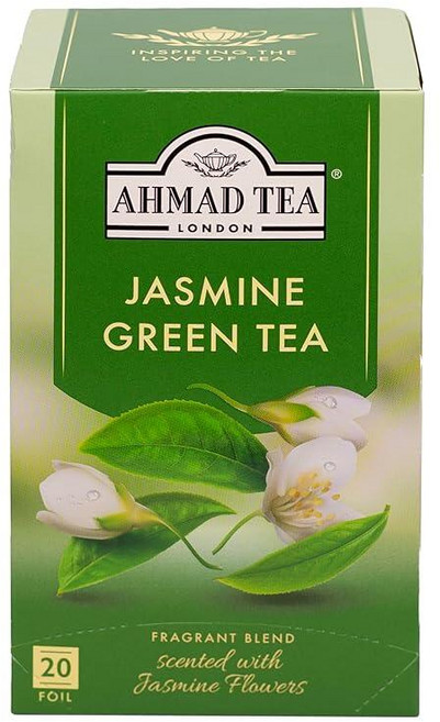 Ahmad Tea 녹차 자스민 로맨스 티백 20개입 6팩 카페인 무설탕 223512