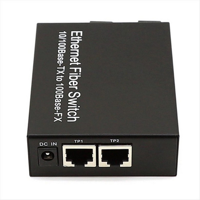 100M 2 광섬유 포트 2 RJ45 포트 광섬유 변환기 1310nm/1550nm 단일 모드 단순 20km SC Fibra 광 변환기 EU 플러그, 검은색