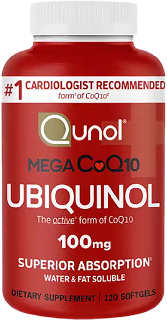 Qunol 코엔자임Q10 유비퀴놀 100mg 소프트젤 심장 건강 서포트, 1개, 120회분