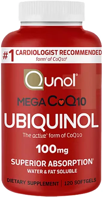 Qunol 코엔자임Q10 유비퀴놀 100mg 소프트젤 심장 건강 서포트, 1개, 120회분 - 쿠팡