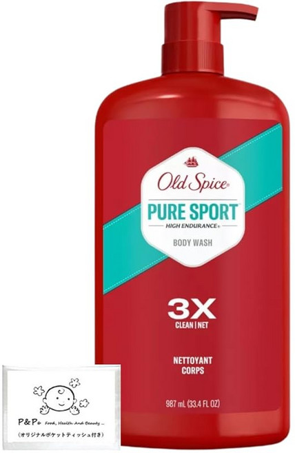 올드 향신료 바디 워시 순수 스포츠 987ml Old Spice 남성 바디 비누 대용량 수입품 P&P
