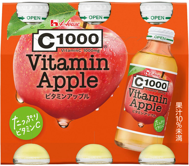 House 好侍 C1000 維他命蘋果汁 6入, 5個, 100ml