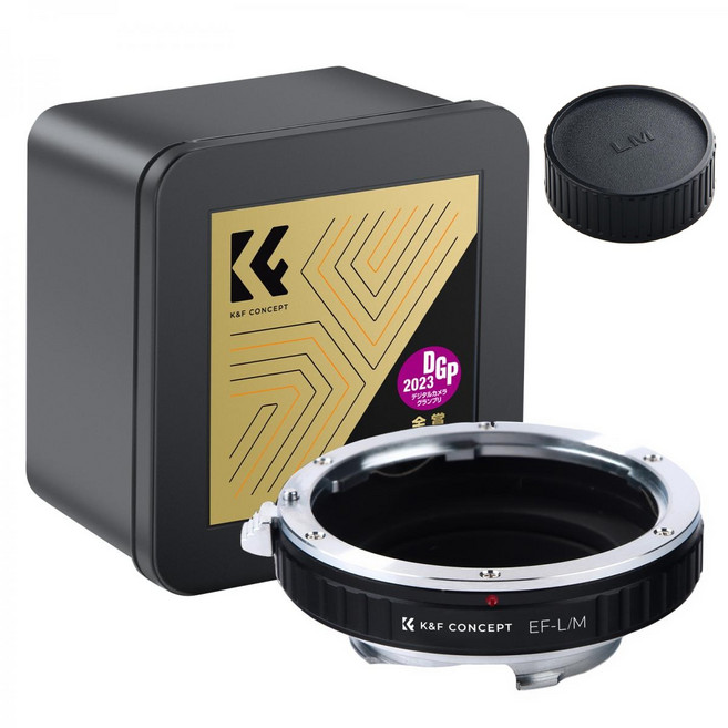 K&F EOS-L/M 변환링 렌즈 어댑터 / 캐논 EF 렌즈 - 라이카 M 바디 / 뒤캡포함 / 무반사코팅 Canon EF lens on Leica M adapter + cap, 1개