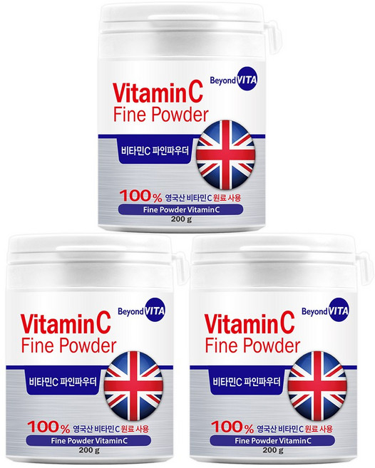 비욘드비타 영국산 비타민C 파인파우더 DSM, 200g, 3개