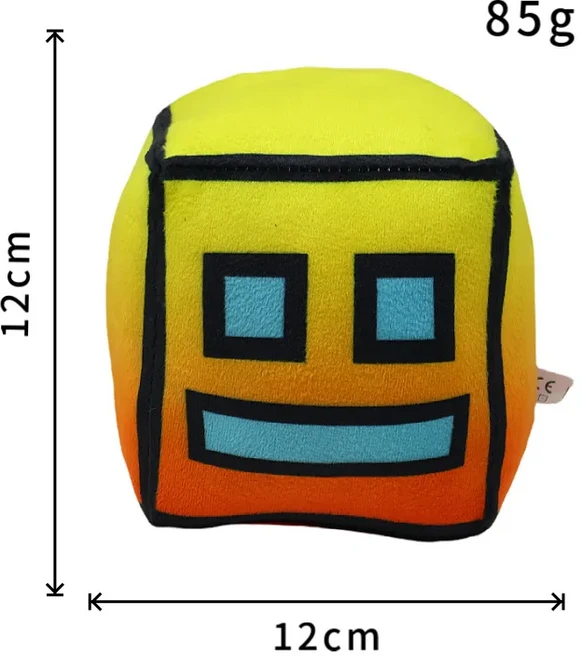 12cm 지오메트리 대시 큐브 플러시 장난감 작은 베개 인형 코스프레 스퀘어 펜던트 게임 귀여운 홈 장식 어, 06 6