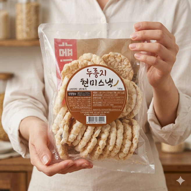 (EVO) 바삭한 현미 누룽지 스낵 고소한 저칼로리 건강 간식 1봉지 180 g, 1세트, 360g