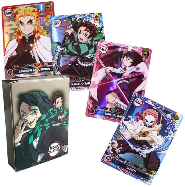 귀멸의칼날카드팩 50pcs 귀칼카드 굿즈 탄지로 네즈코 젠이츠, 50pcs Cards