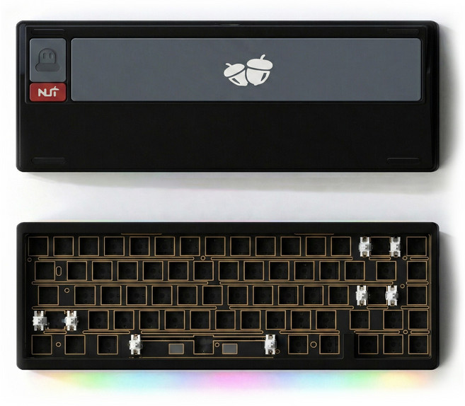 Nut65 베어본 KIT 풀알루미늄 볼캐치 마그네틱 커넥터 유무선 3모드 기계식키보드, 블랙