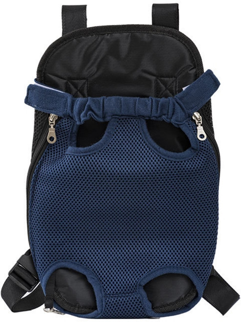 스타일리시 패션 여행 앞으로메는 앞가방 L 중형 반려동물 강아지 고양이 외출 가방, 블루