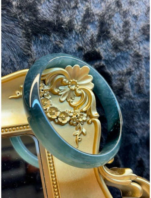 蔓華 冰種藍水翡翠玉鐲 A貨 61.4mm, 1個