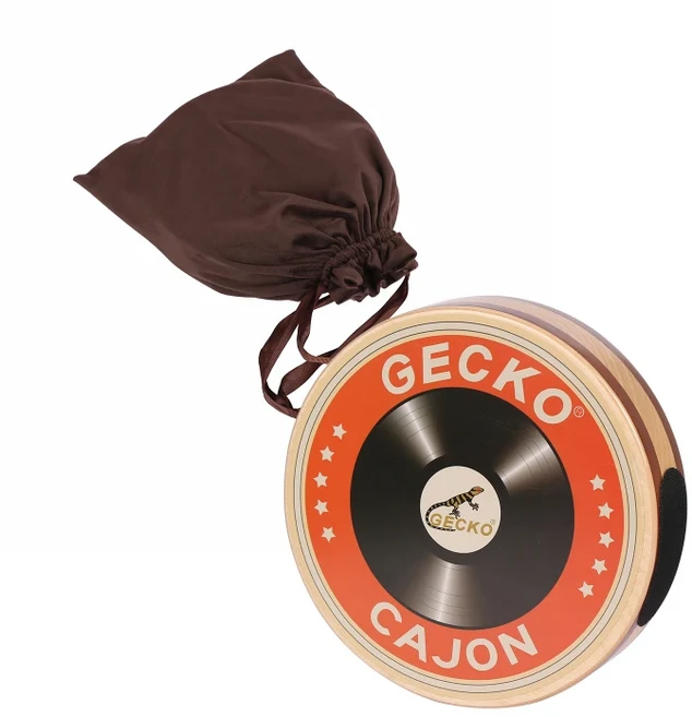 GECKO Cajon 나무 드럼 플랫 핸드 드럼 싱글 보드 타악기 운반 가방 포함 휴대용 박스 드럼, 01 Multicolor