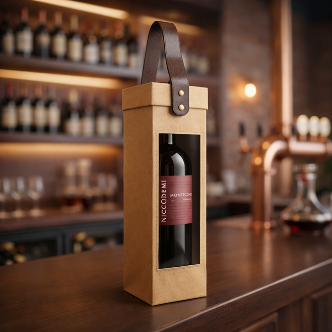 가든랩 고급 크래프트 와인백, 1개, 브라운