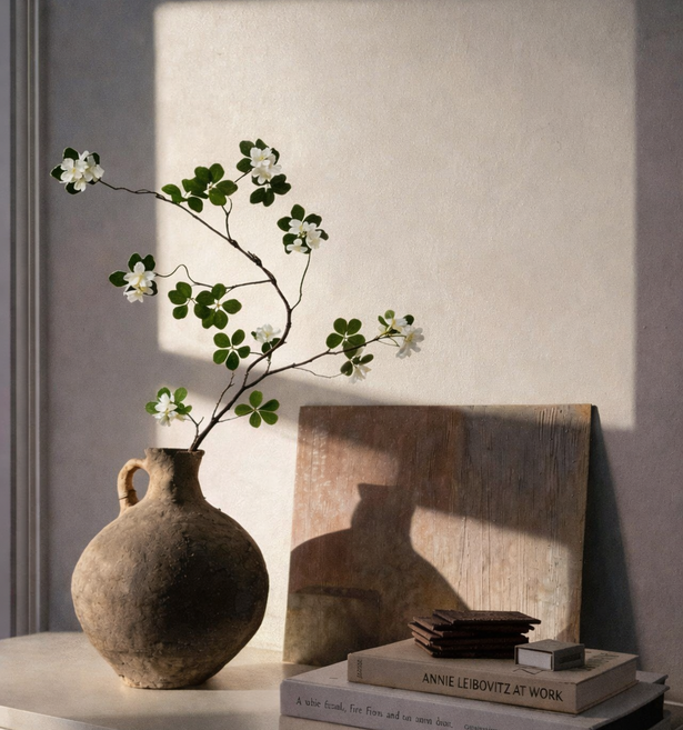 도쿄나이트 실제같은 엔카이셔스 화이트 꽃가지 일본 감성 조화 인테리어 장식 116cm, 1개, 엔카이서스 나무가지 꽃