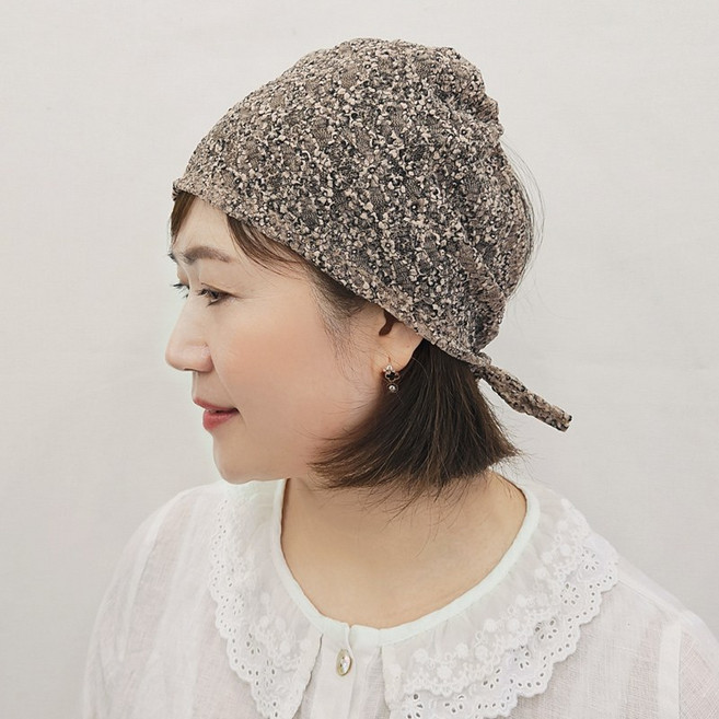 리틀 플라워 레이스 삼각 두건 여성 반다나 스카프