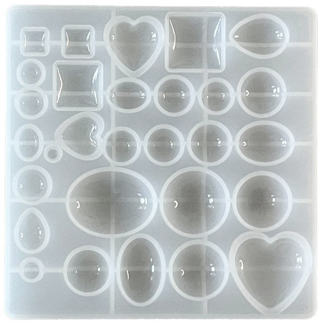 [마니랜드] 볼록 펜던트 젬 보석 몰드, 1개, 반투명