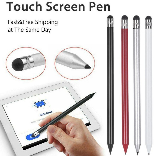 와콤 펜 그립 범용 2 1 스타일러스 펜 그리기 태블릿 용량 성 ipad pc 셀 호환, 검은색, 1개