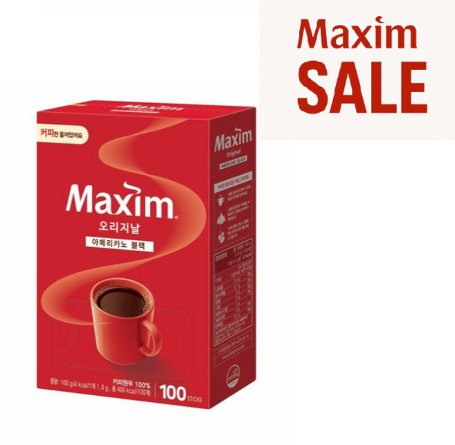 맥심 오리지날 아메리카노 블랙, 1g, 1개입, 100개