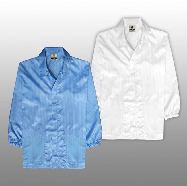 KJ 방진복 사파리 제전복 무진복 제전방진복 클린복 크린룸 반도체 정전기방지 작업복, 1개, 스카이블루