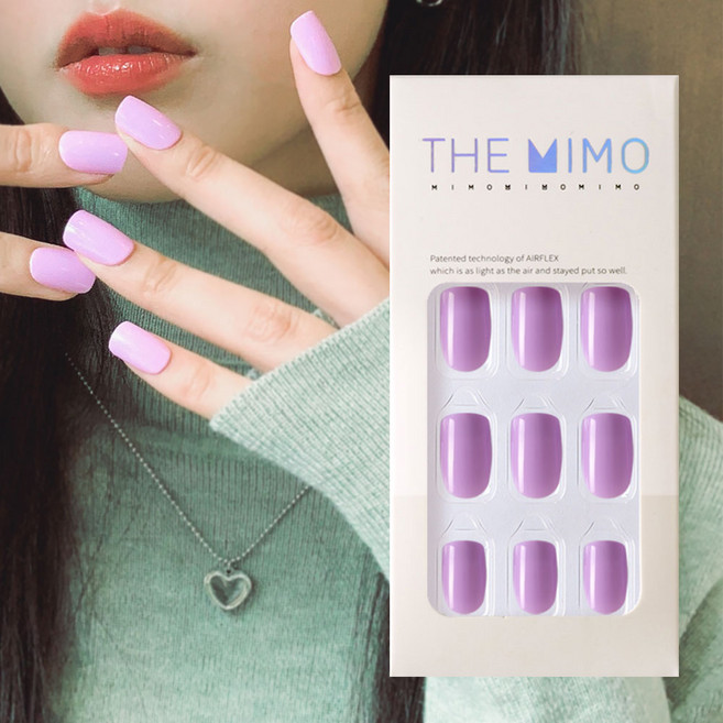 THEMIMO 더미모 말랑 인조손톱 네일팁 24tips 컬러 붙이는 손톱 국내제작, 더미모네일 06.퍼플, 1개