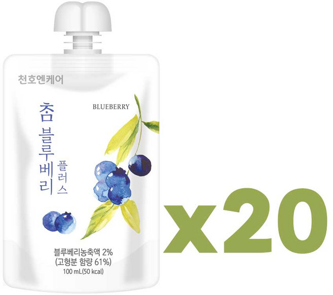 천호엔케어 참블루베리플러스 건강주스, 20팩, 100ml
