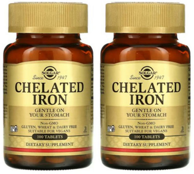 솔가 킬레이트 철분 타블렛, 100정, 2개