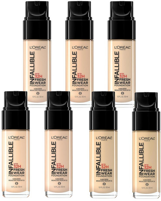 L'Oreal Infallible Foundation Porcelain 로레알 인팔리블 24HR 프레시 웨어 파운데이션 포슬린 30ml, 415 Rose Ivory, 1개