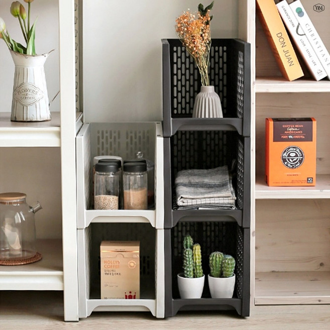 진열 선반 오픈형 적층 정리함 좁은 수납함 틈새 베란다 실내용