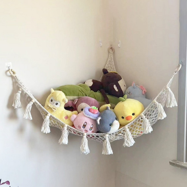 청년토이 마크라메 인형보관 해먹, 화이트