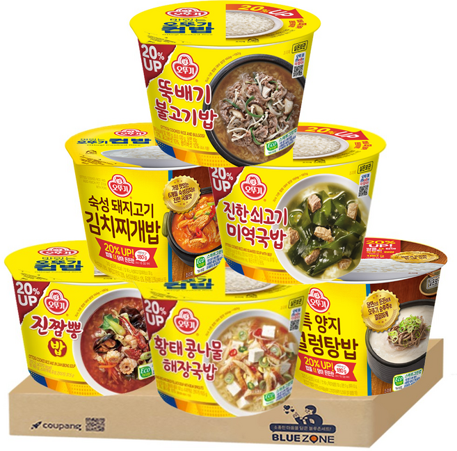 오뚜기 컵밥 국밥세트 (뚝불고기+김치찌개+미역국+진짬뽕+황태국+설렁탕), 217.5g, 1개