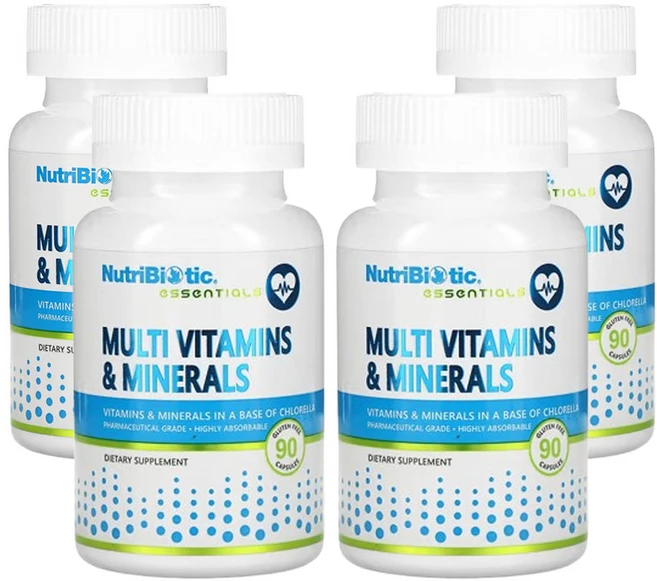 뉴트리바이오틱 필수 영양소 종합비타민 및 미네랄, 4개, 90정 - 쿠팡